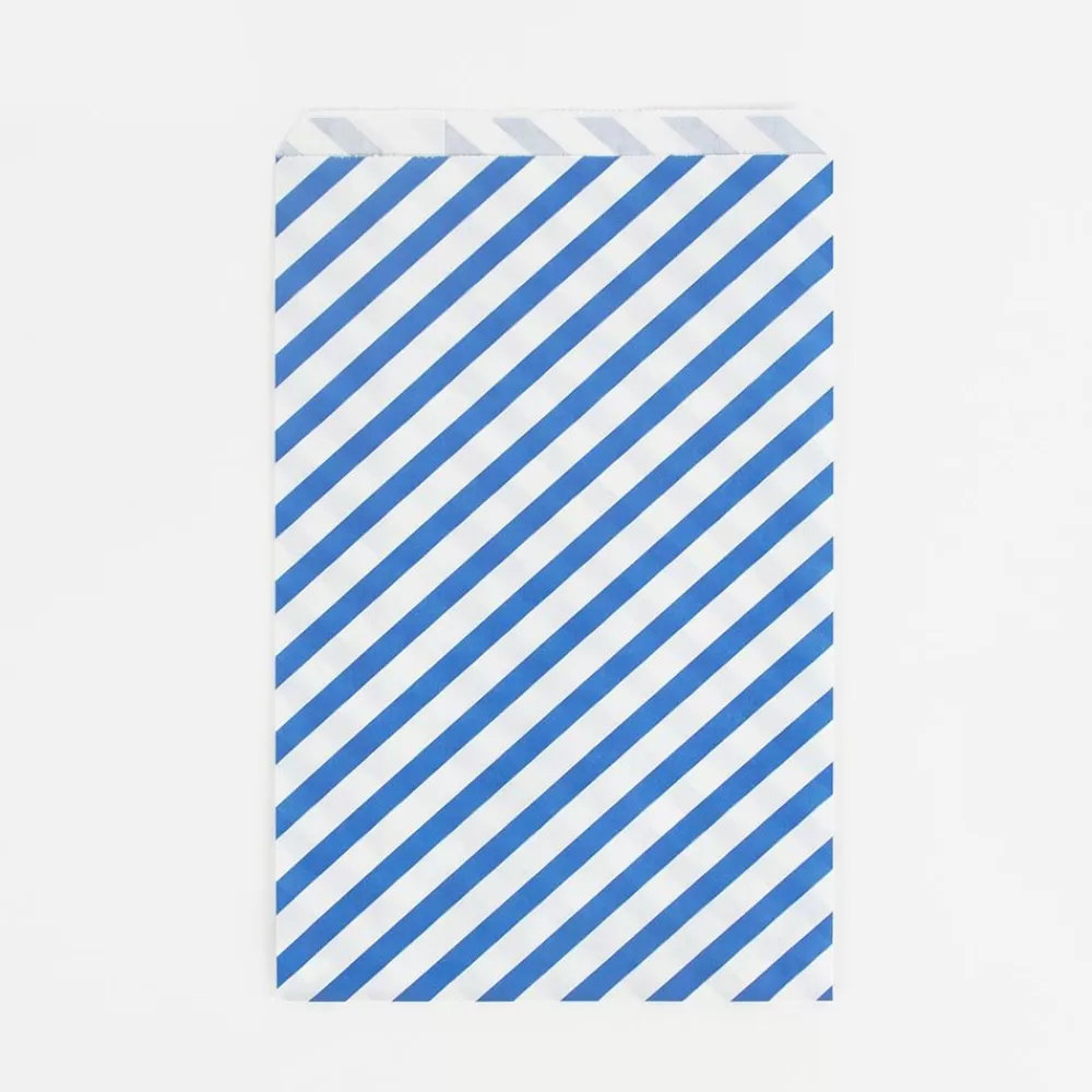 Flash Sale 10 Blue Striped Pouches Gift Bags