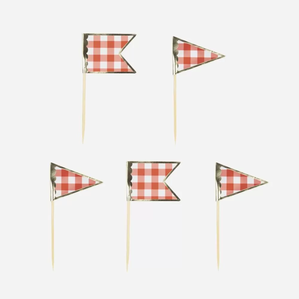 Best Sale 10 Gingham Toppers Cake Toppers