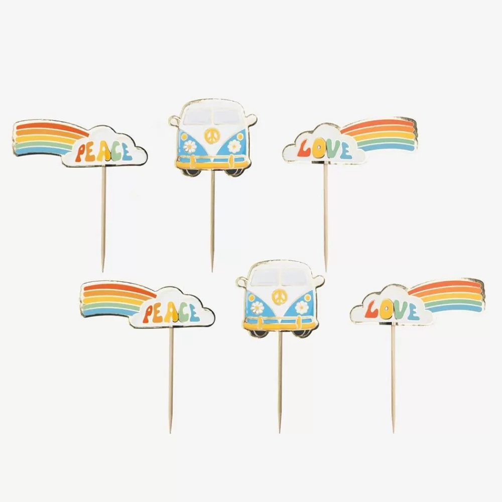 Best Sale 10 Hippie Toppers Cake Toppers