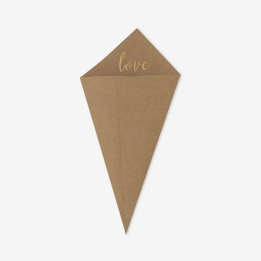 Cheap 10 Love Kraft Cones Gift Bags