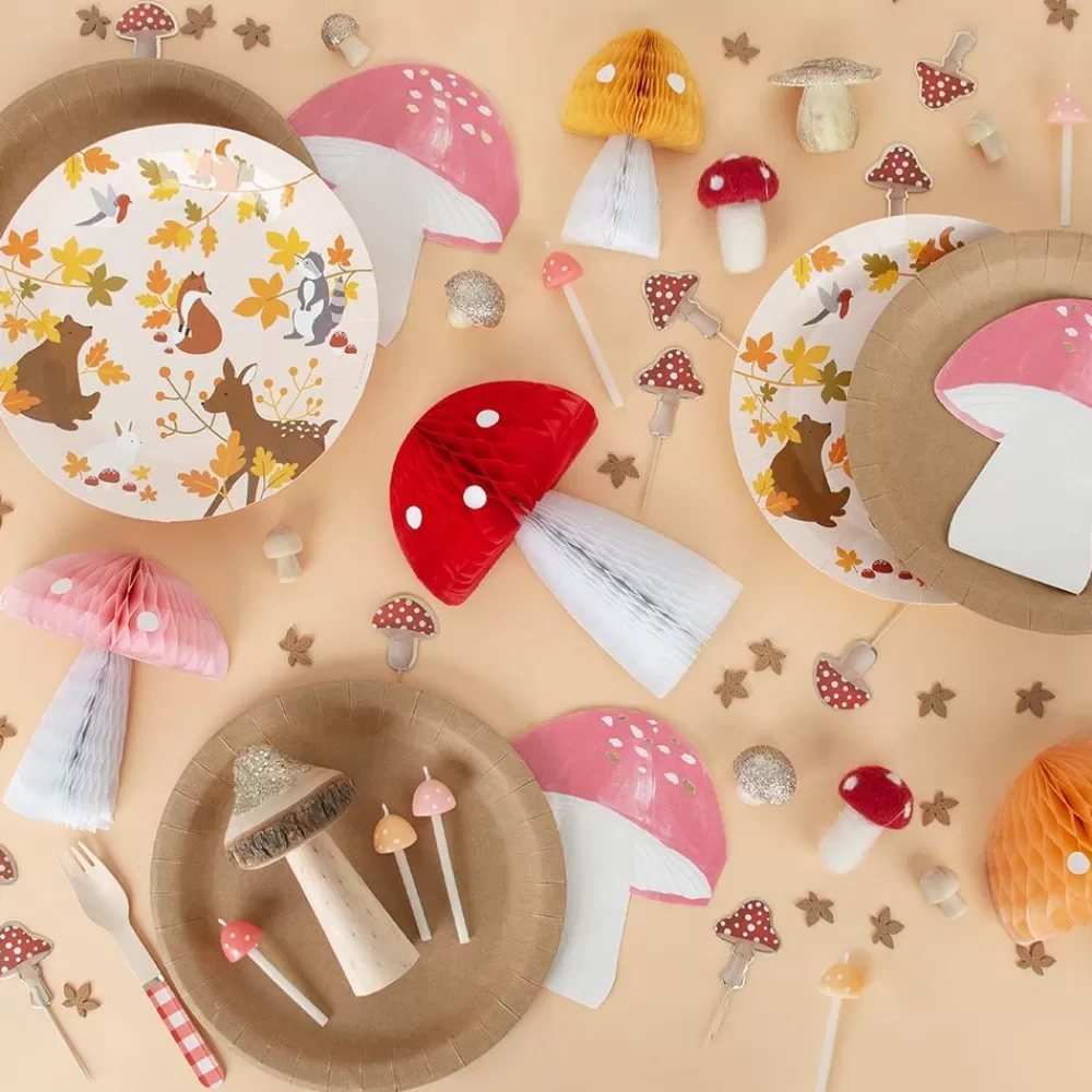 New 10 Mushroom Cocktail Picks Cake Toppers