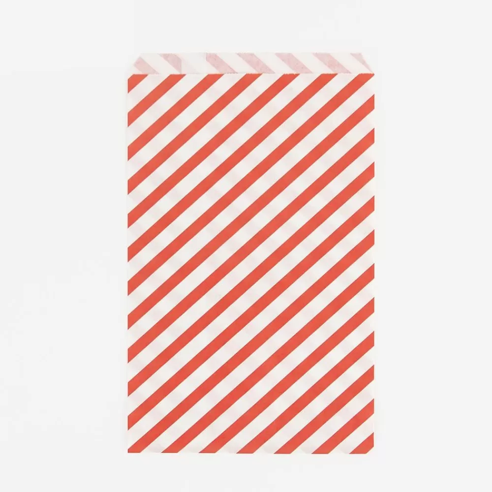 Flash Sale 10 Red Striped Pouches Gift Bags