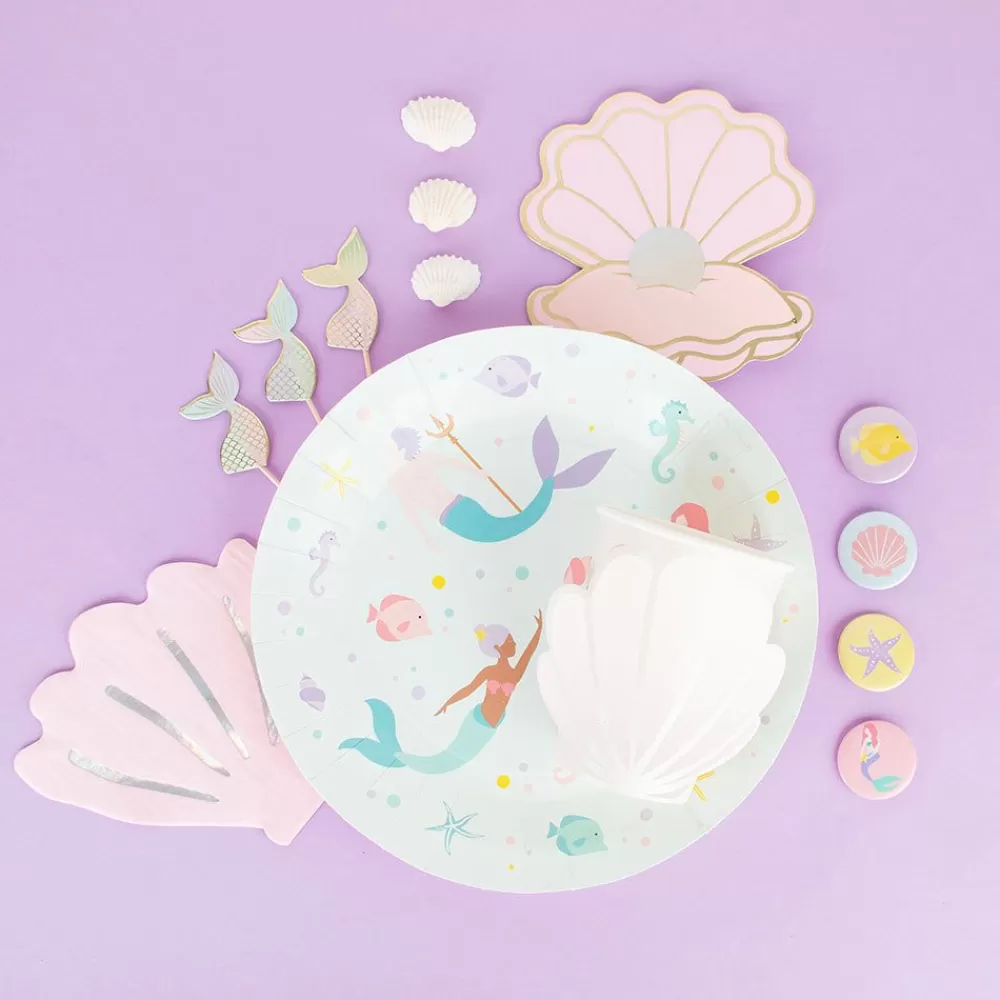 Shop 12 Iridescent Mermaid Cocktail Picks Cake Toppers