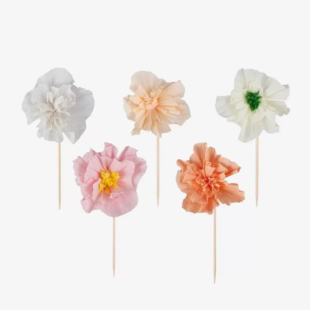 Hot 12 Toppers Fleurs En Soie Cake Toppers