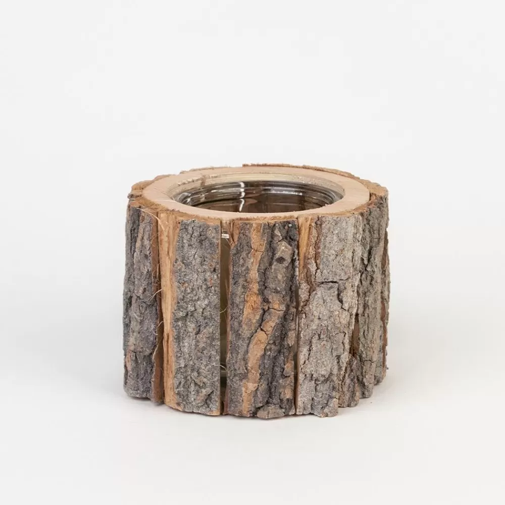 Outlet 1 Candle Holder - Log Floral Decorations