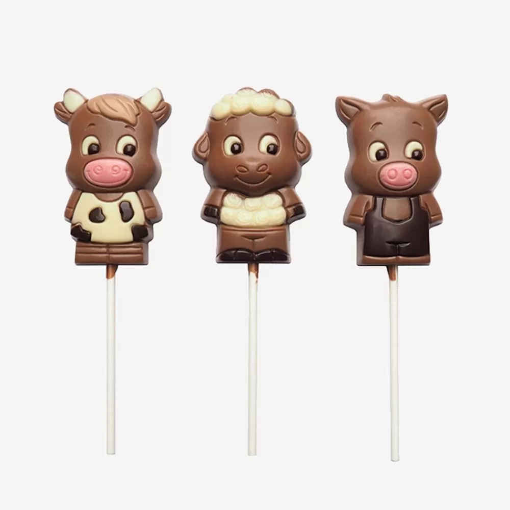 Hot 1 Farm Animal Chocolate Lollipop Candy