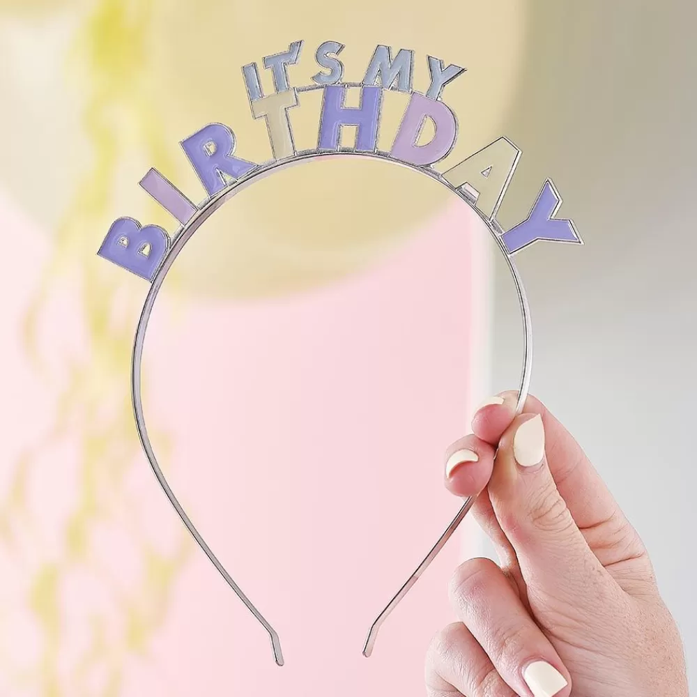 Sale 1 Serre-Tete It'S My Birthday Pastel Photobooth