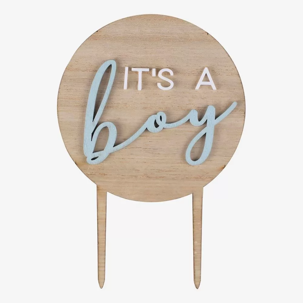 Store 1 Topper En Bois It'S A Boy Cake Toppers