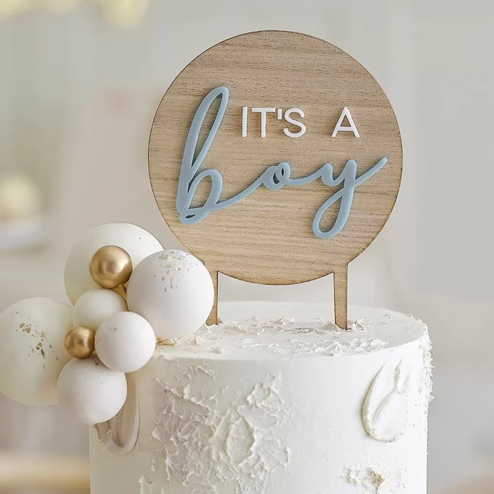 Store 1 Topper En Bois It'S A Boy Cake Toppers