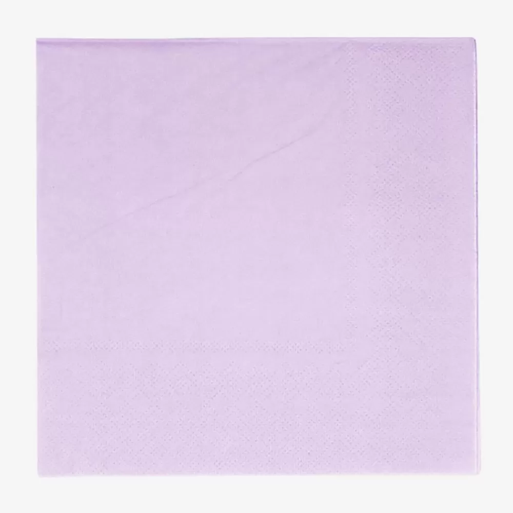 Hot 20 Serviettes Compostables Mauve Napkins