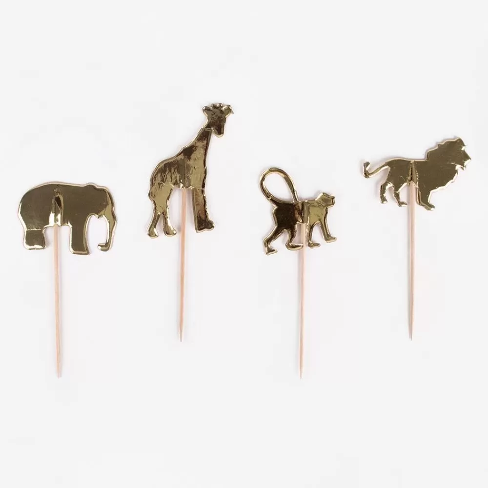 Outlet 20 Toppers - Golden Animals Cake Toppers