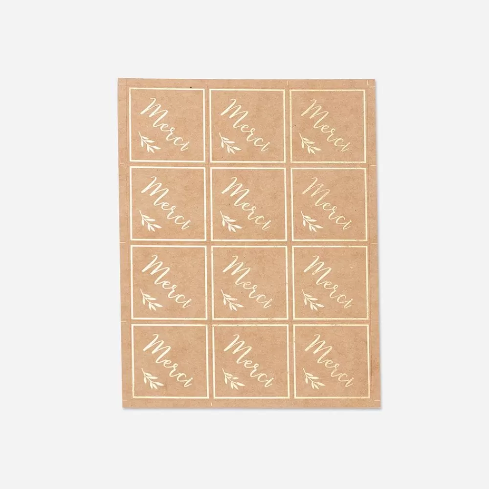 Clearance 24 Kraft And Gold Thank You Stickers Stickers And Stickers