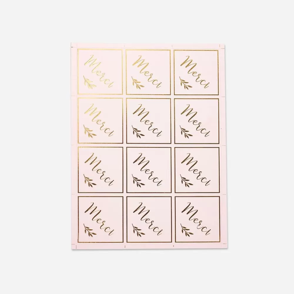 Best Sale 24 Powder Pink Thank You Stickers Stickers And Stickers