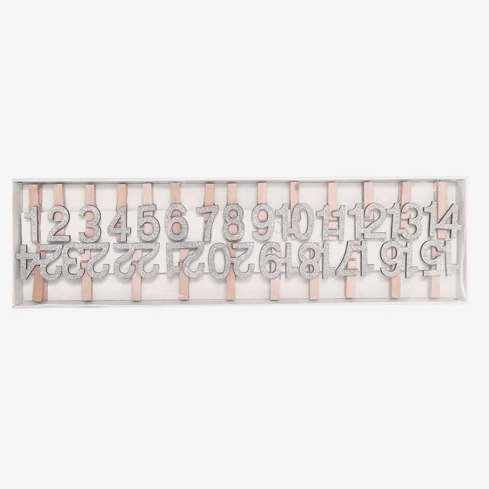 Shop 24 Silver Number Clips Gift Wrap