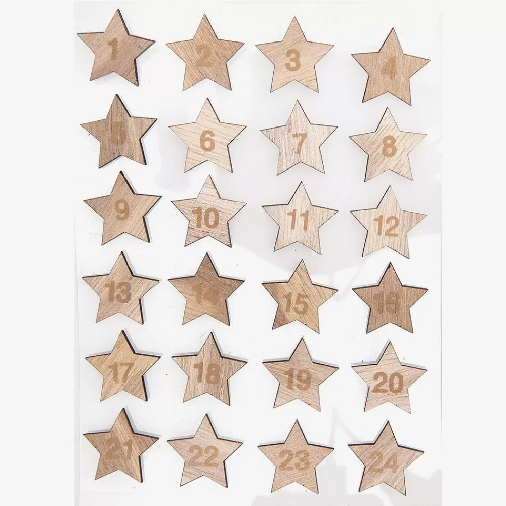 Sale 24 Wooden Star Stickers Stickers And Stickers