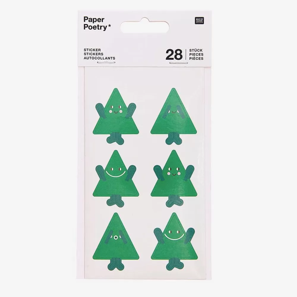 Fashion 28 Smiling Christmas Tree Stickers Stickers And Stickers