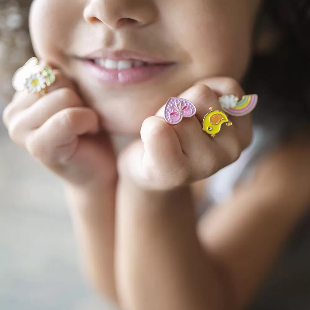 Sale 3 Heart, Flower, Rainbow Rings Small Toys