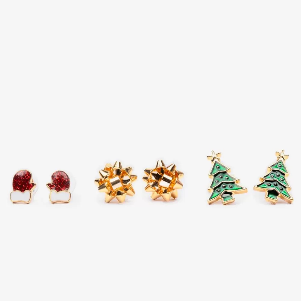 Outlet 3 Pairs Of Christmas Earrings Small Toys