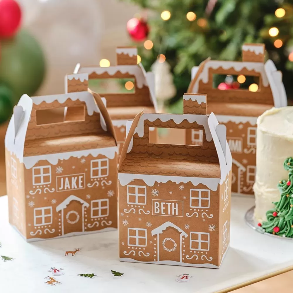 Sale 4 Gingerbread House Boxes Gift Bags