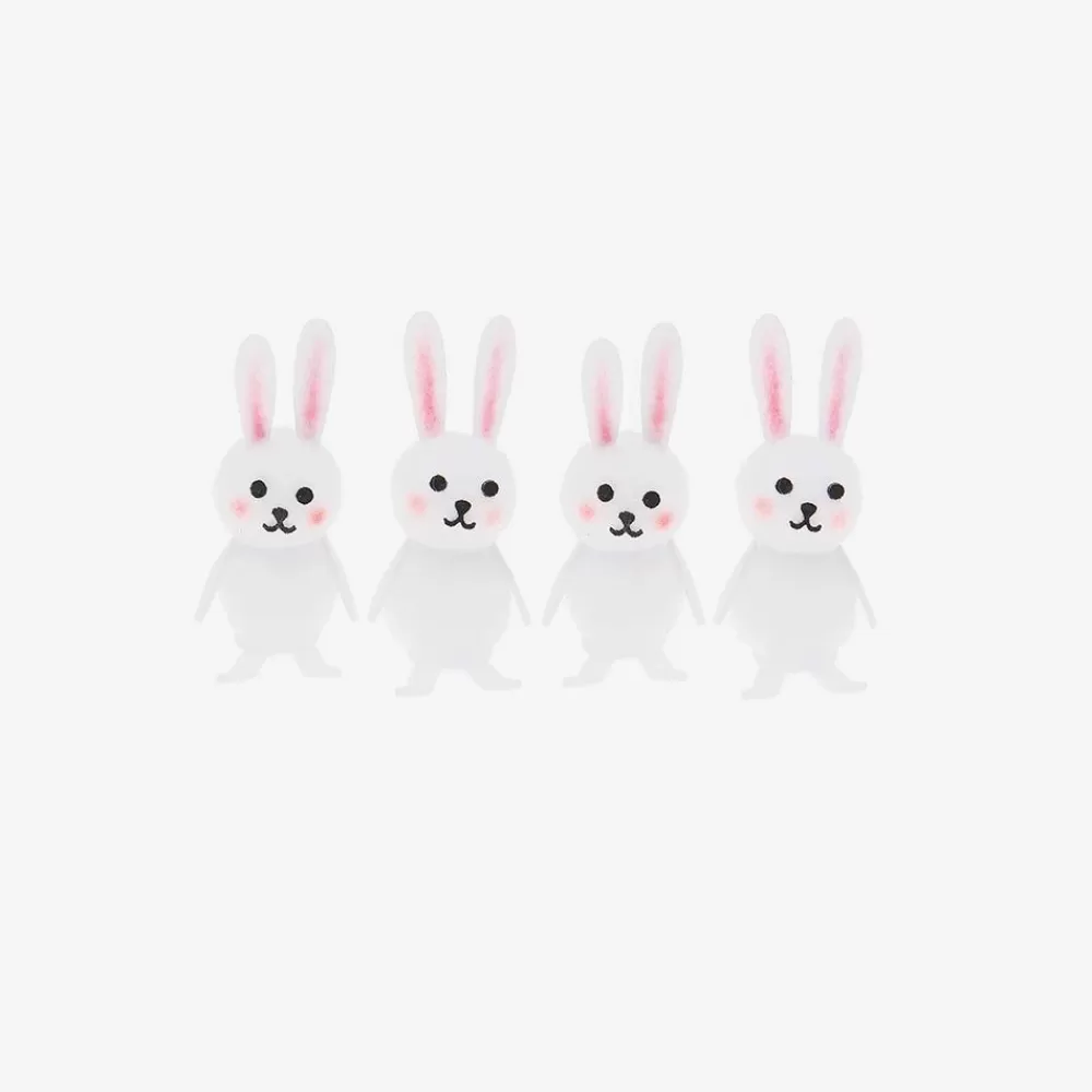 Discount 4 Little White Rabbits Small Toys