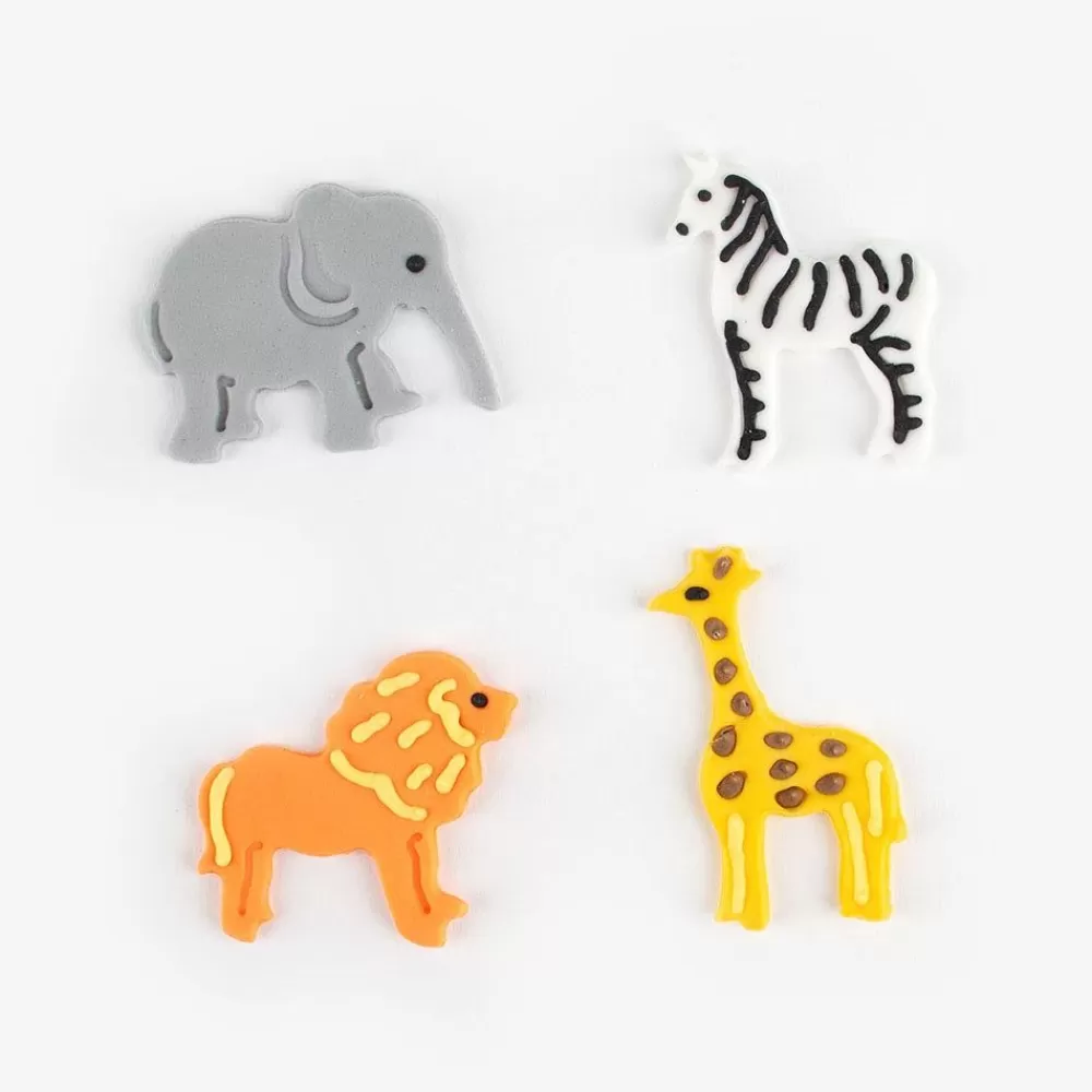 Cheap 4 Sugar Toppers - Jungle Animals Edible Decoration