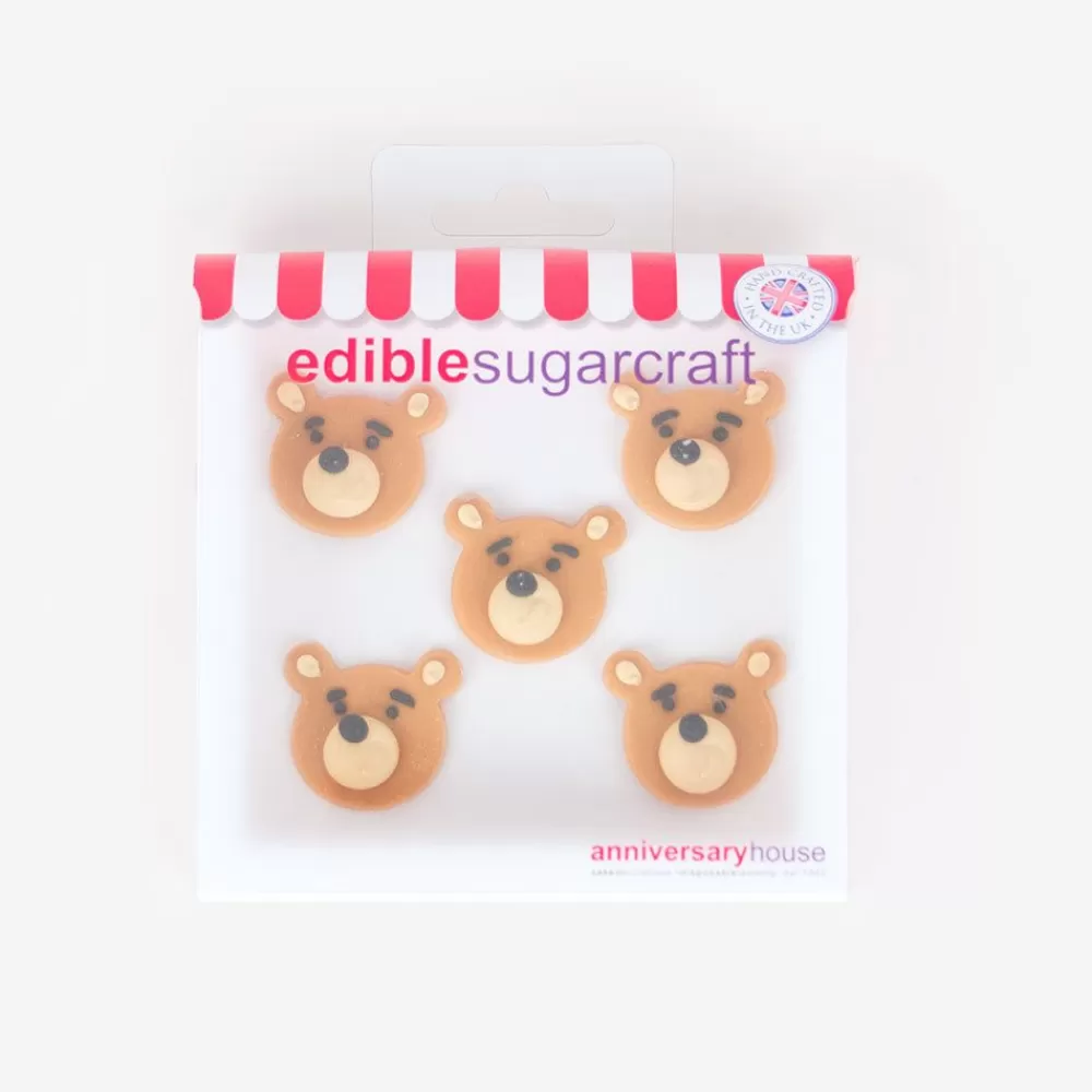 Cheap 5 Sugar Toppers - Bear Edible Decoration