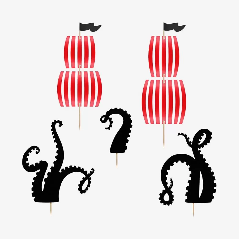 Clearance 5 Toppers - Pirate Cake Toppers