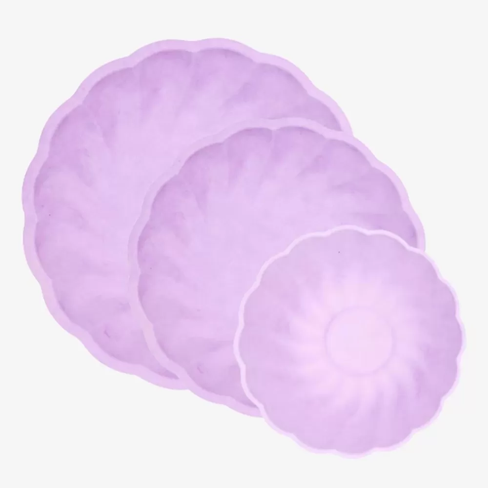 Hot 6 Assiettes Compostables Mauve Plates