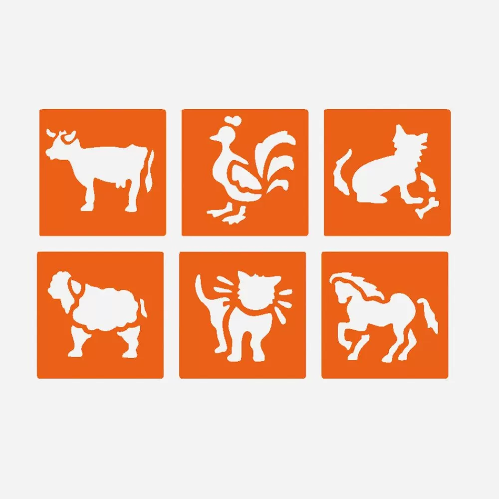 New 6 Farm Animal Stencils Piece Holders And Cutters