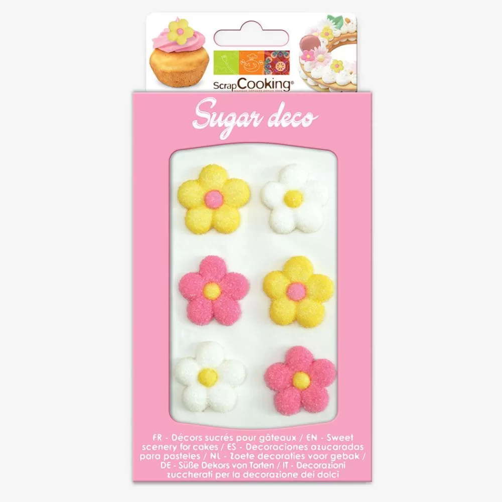 Shop 6 Flower Sugar Toppers Edible Decoration