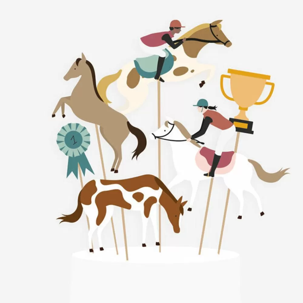 Fashion 6 Horse Toppers Cake Toppers