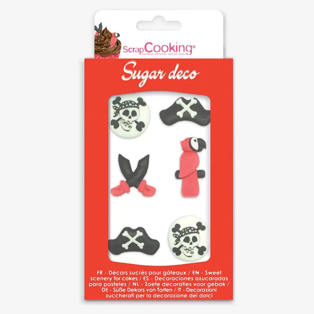 Cheap 6 Pirate Sugar Toppers Edible Decoration