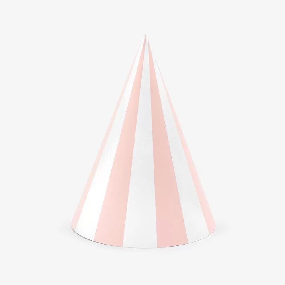 New 6 Pointed Hats Light Pink Stripes Photobooth