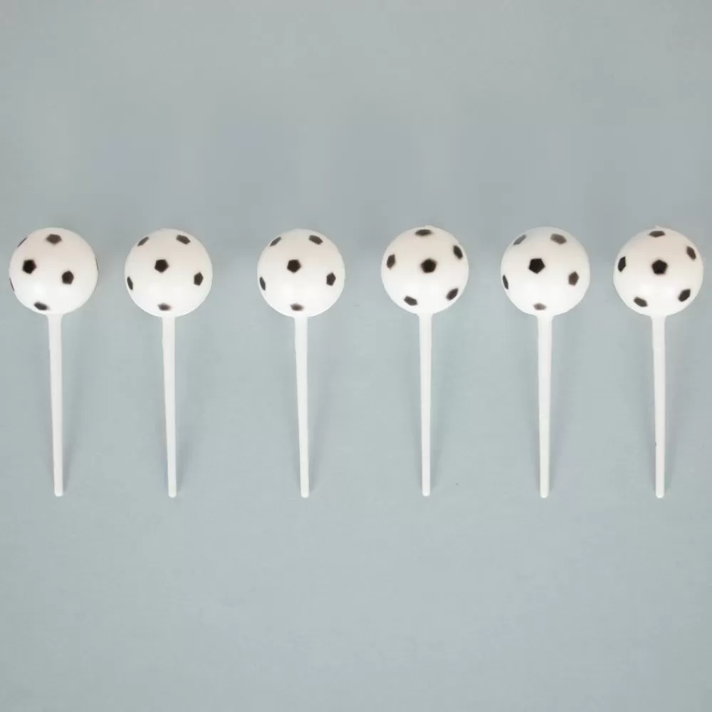 Cheap 6 Soccer Ball Toppers Cake Toppers