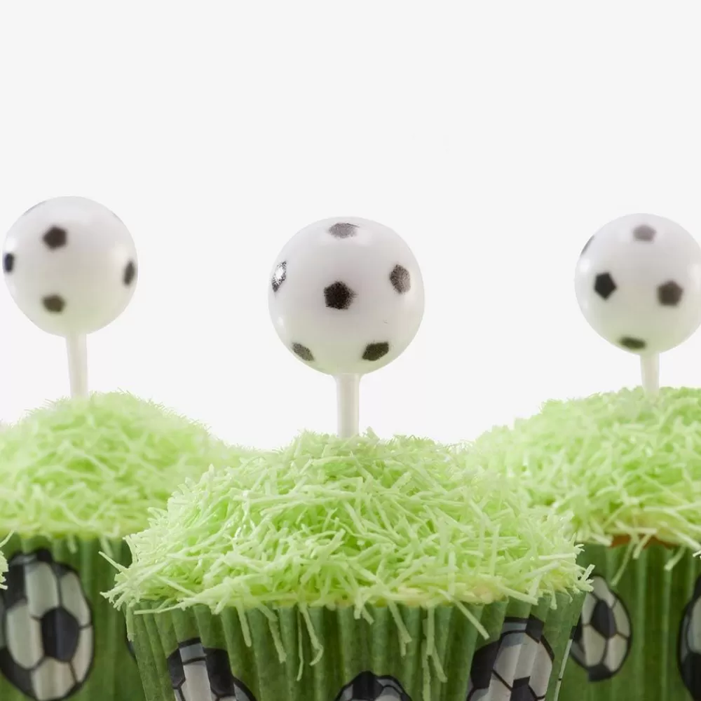 Cheap 6 Soccer Ball Toppers Cake Toppers