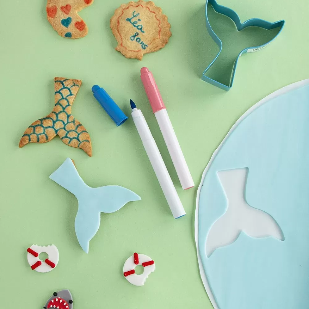 Cheap 6 Sugar Toppers - Shark And Buoys Edible Decoration