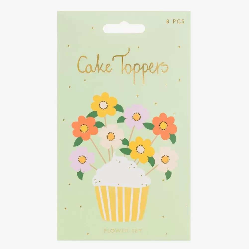 Outlet 8 Flower Toppers Cake Toppers