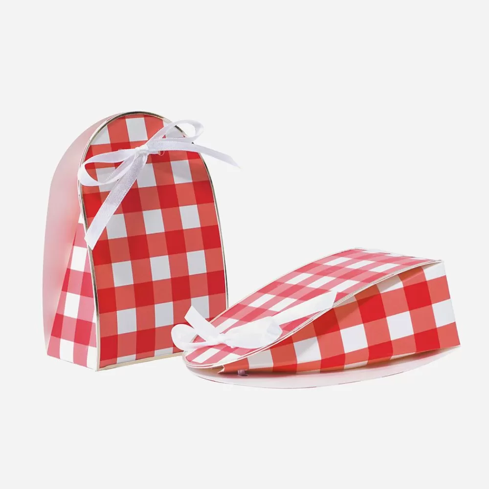 Outlet 8 Gingham Containers Gift Bags