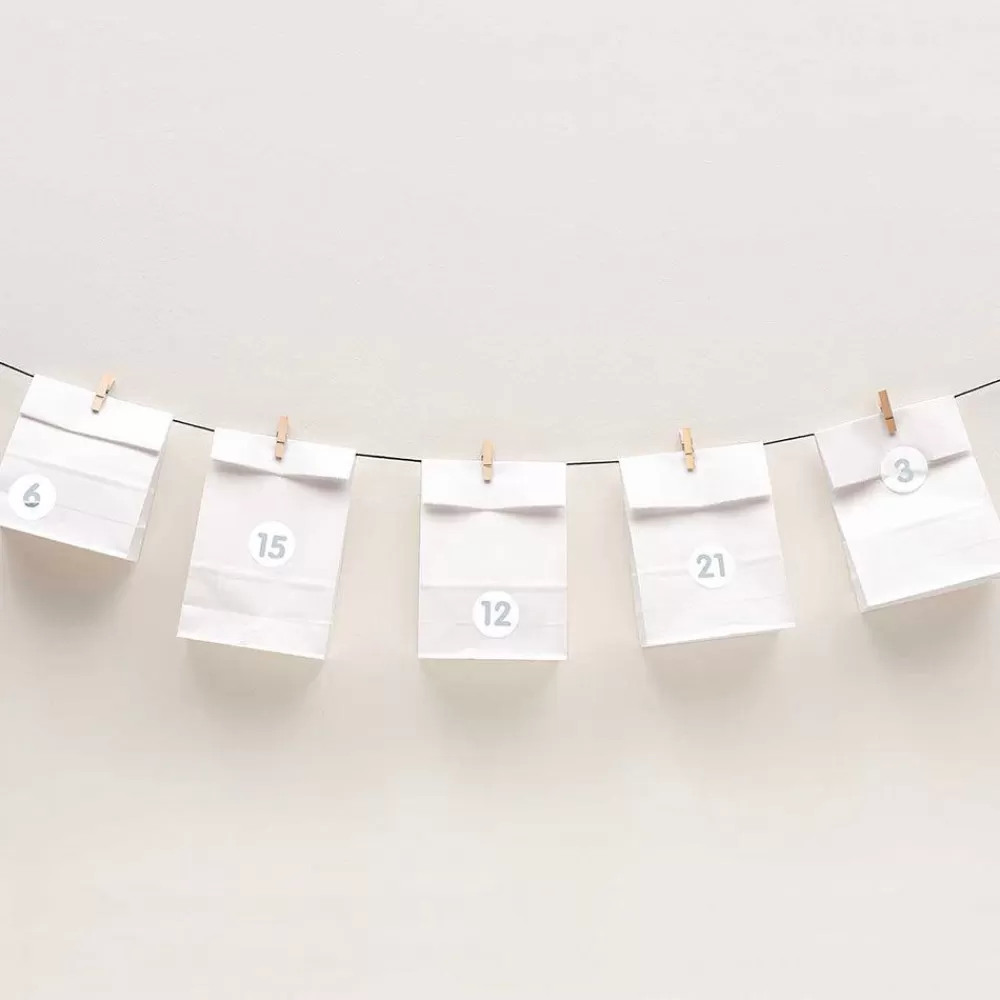 Flash Sale Advent - White Advent Calendar Gift Bags