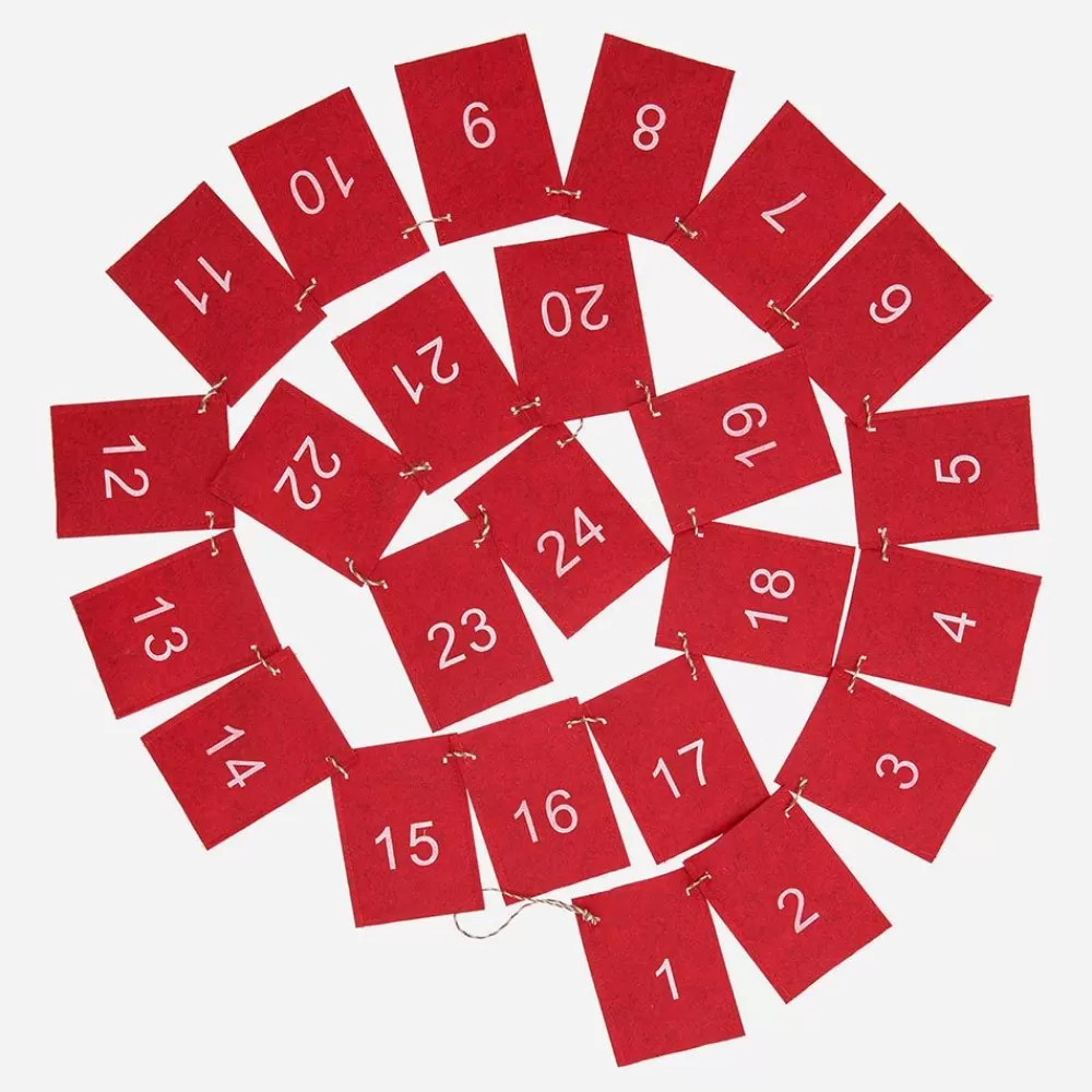 Online Advent Calendar - Red Advent Garland Garlands