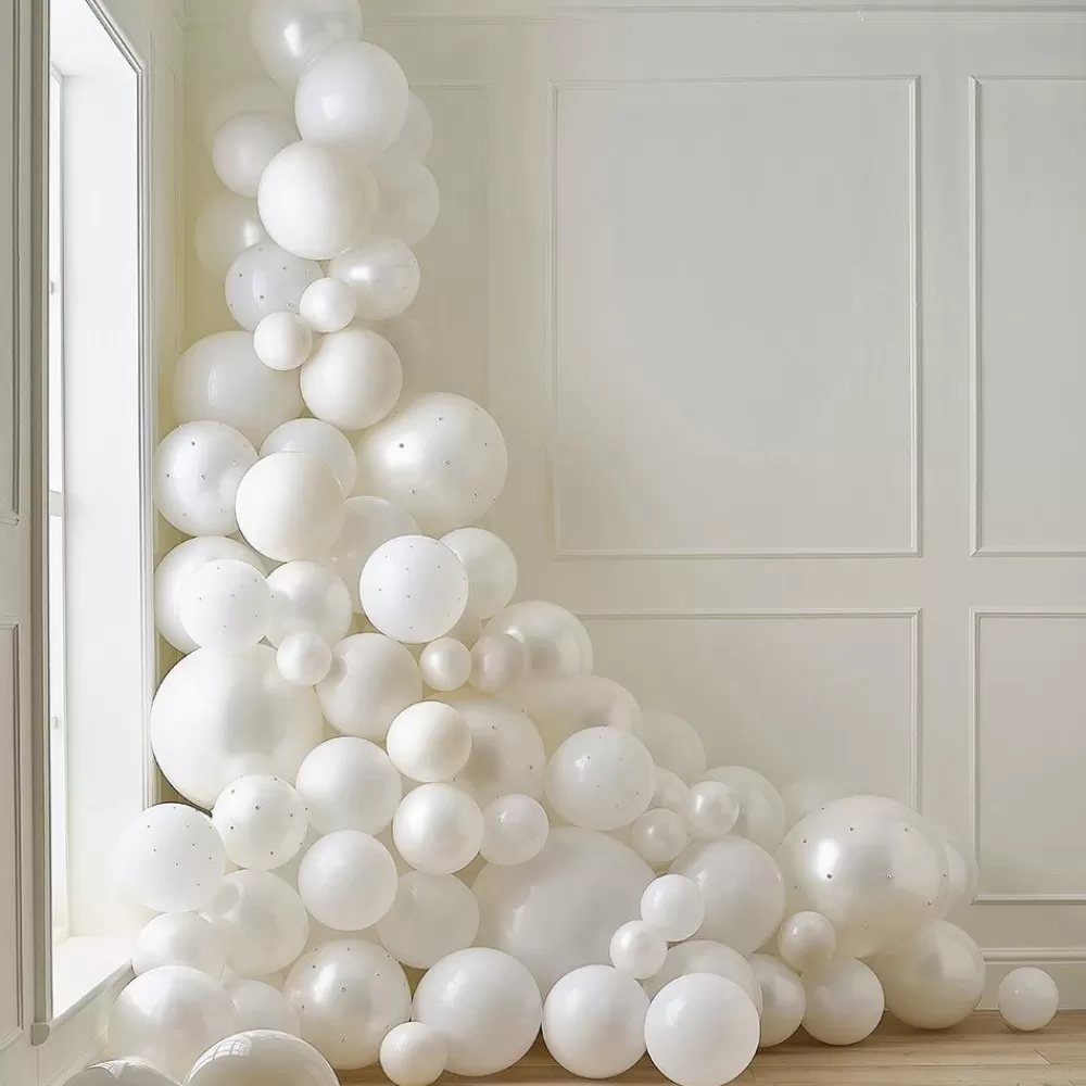 Best Arche De Ballon : Arche Blanche Et Creme Avec Perles Balloon Arch