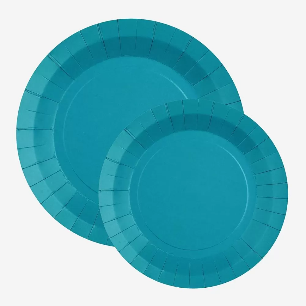 Online Assiette En Carton : 10 Assiettes Aqua Plates