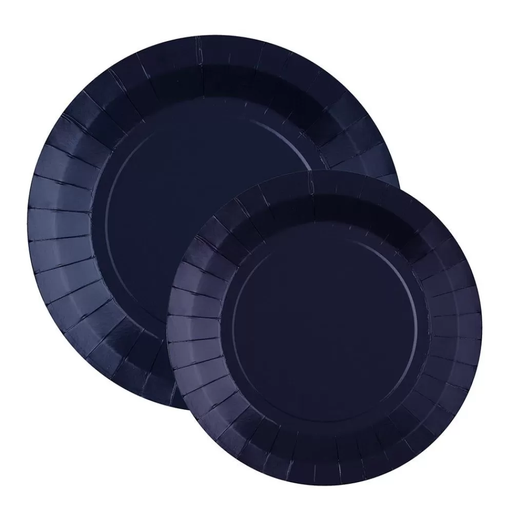 Best Sale Assiette En Carton : 10 Assiettes Bleu Marine Plates