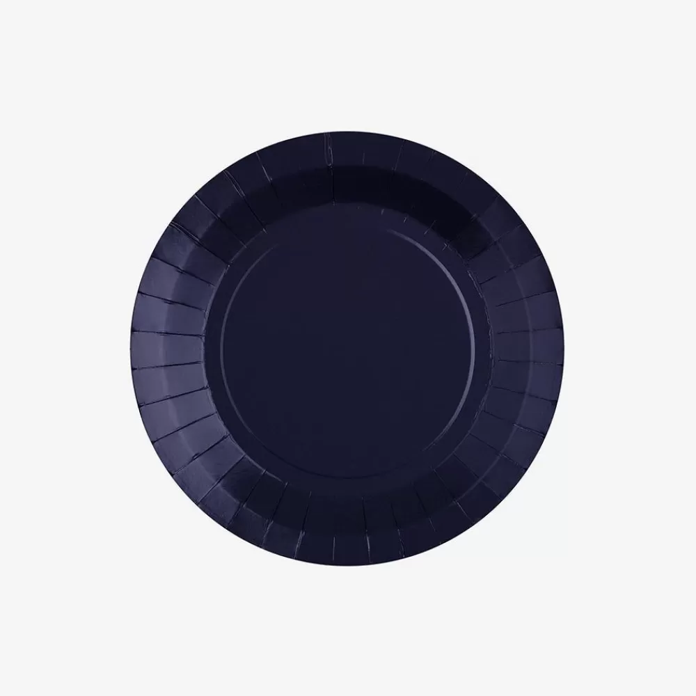 Best Sale Assiette En Carton : 10 Assiettes Bleu Marine Plates