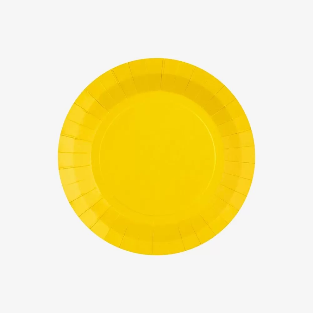 Online Assiette En Carton : 10 Assiettes Jaunes Plates