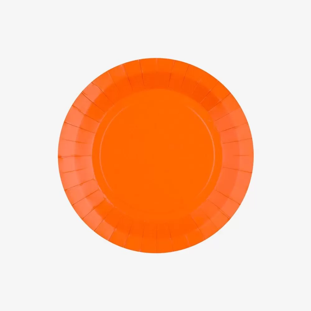 New Assiette En Carton : 10 Assiettes Orange Plates