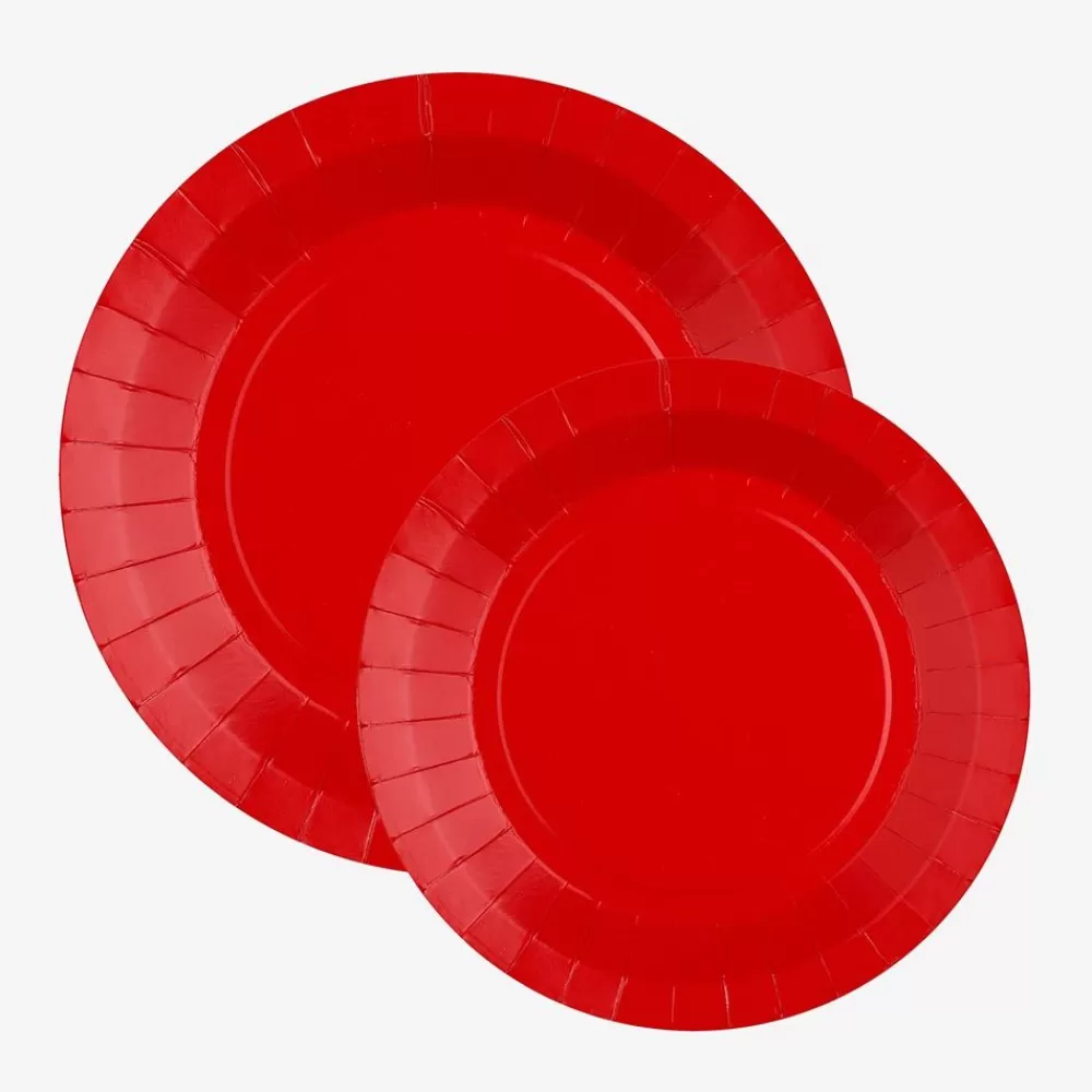 Cheap Assiette En Carton : 10 Assiettes Rouges Plates