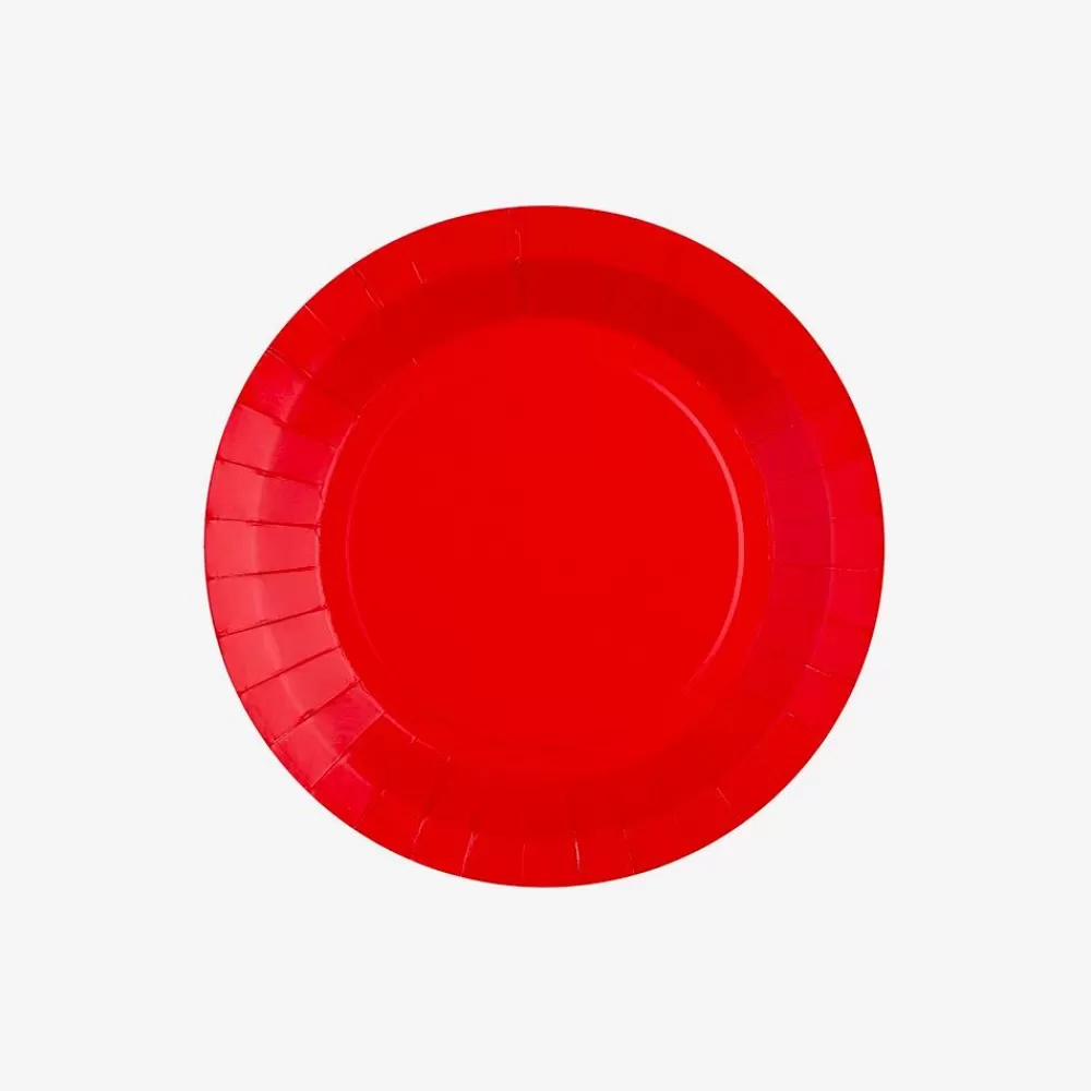 Cheap Assiette En Carton : 10 Assiettes Rouges Plates