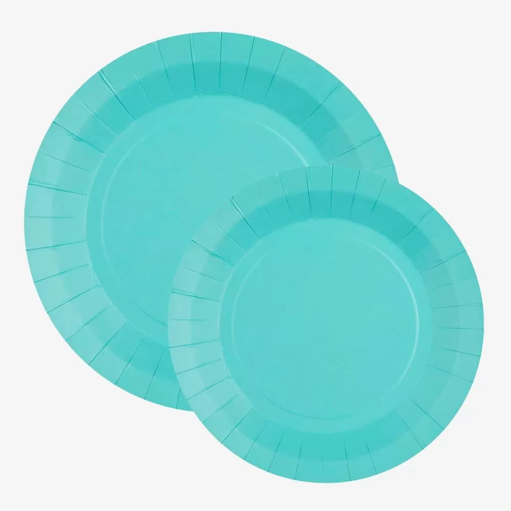 Clearance Assiette En Carton : 10 Assiettes Turquoise Plates