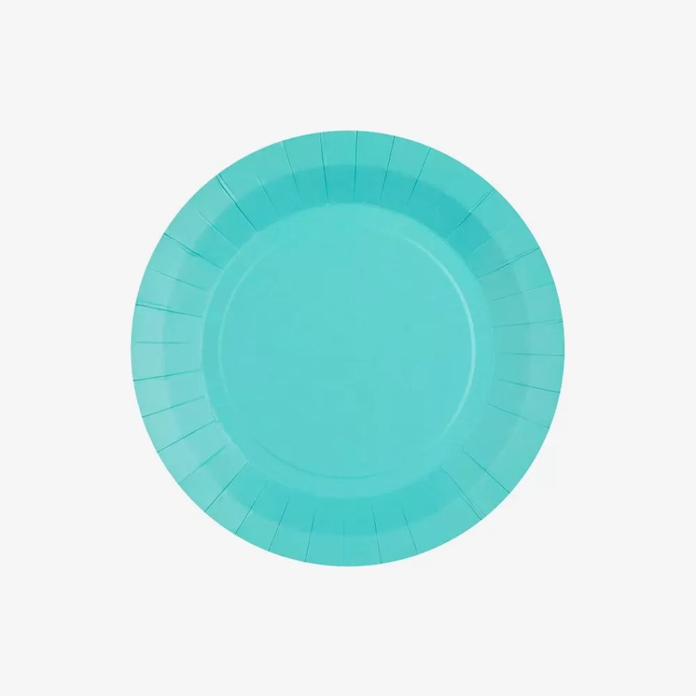 Clearance Assiette En Carton : 10 Assiettes Turquoise Plates